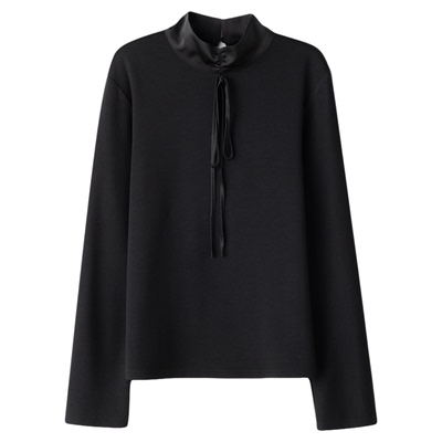 FANLESTUDIOS醋酸羊毛立领T恤