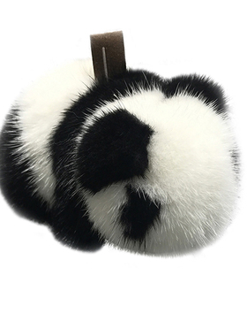 超萌水貂毛小熊猫皮草汽车钥匙扣