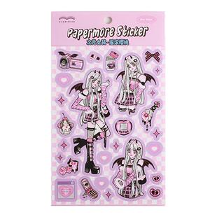 PaperMore次元女孩不干胶贴纸 甜酷漫画美少女diy手帐本素材贴画
