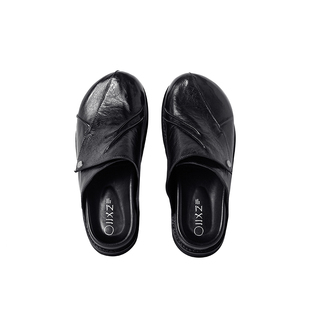 幻象者日系复古设计感手工勃肯鞋男头层牛皮真皮半拖大圆头皮鞋