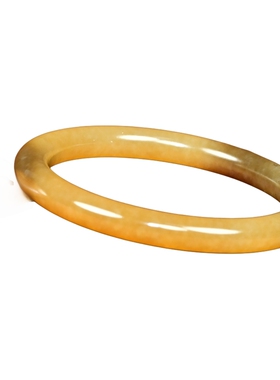 和田玉红糖玉手镯且末料蜜糖色