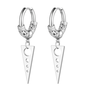 钛钢长款耳环2025新款爆款男士耳钉十字架耳圈嘻哈耳扣潮人耳饰品