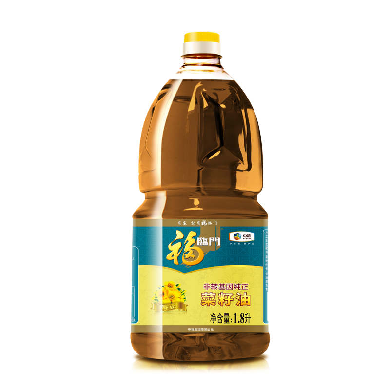 福临门非转基因纯正菜籽油1.8L 桶装中粮家用低介酸食用油