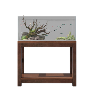 多尺寸鱼缸架实木中古风底柜水族缸放置柜底座承重架磐石底座架子