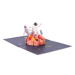 儿童节生日贺卡立体送男朋友礼物ins风3d手工diy宇航员十岁高级感写字可定制创意纸雕精致感恩祝福手工小卡片