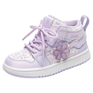 annil安奈儿童鞋加绒女童运动鞋秋冬季新款时尚软底轻便儿童鞋子