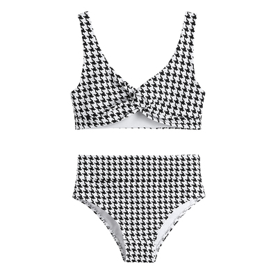 女高腰三角显瘦分体泳衣高级感