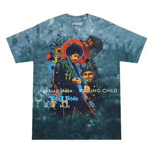 正版Jimi Hendrix吉米亨德里克斯扎染vintage摇滚短袖T恤b 现行版