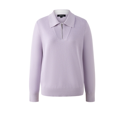 【绵羊毛】PRICH气质翻领蜂窝肌理针织衫2026春季新款宽松上衣女