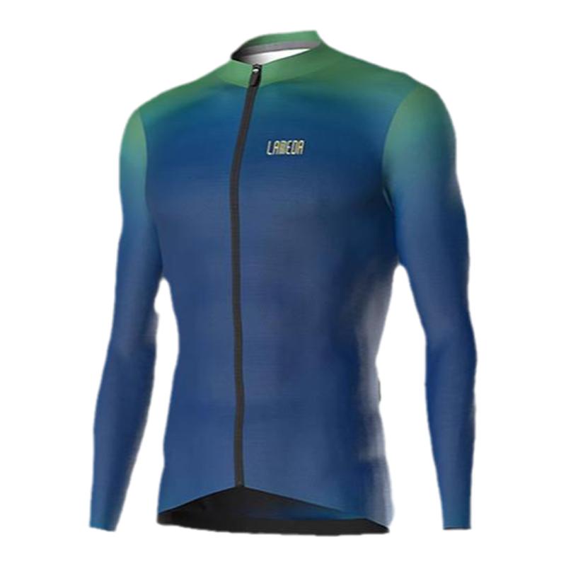 兰帕达春季夏季骑行服男专业长袖上衣套装山地公路车自行车衣霞光