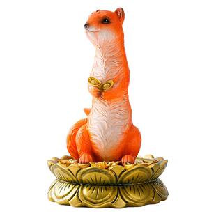 黄大仙真身像体神像摆件黄鼠狼雕像佛堂口黄财神招财家里桌面饰品