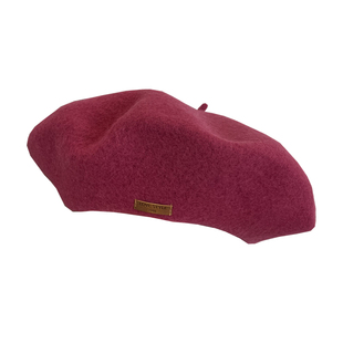 自留高级感秋冬毛呢贝雷帽梅子色小皮标复古减龄蓓蕾帽子南瓜帽女