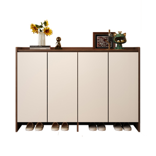 实木鞋柜家用门口入户室内鞋架玄关柜一体大容量收纳柜门外走廊