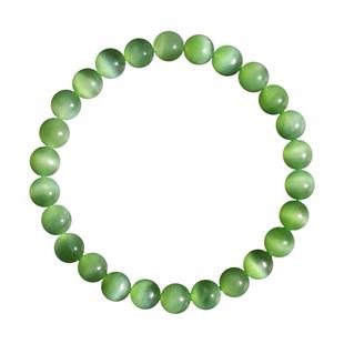 和田玉碧玉手串亲宝水晶俄料粉青绿猫眼碧玉手链女玉石饰品散珠