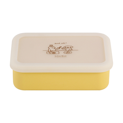 蓝莲花铂金硅胶饭盒三格分格