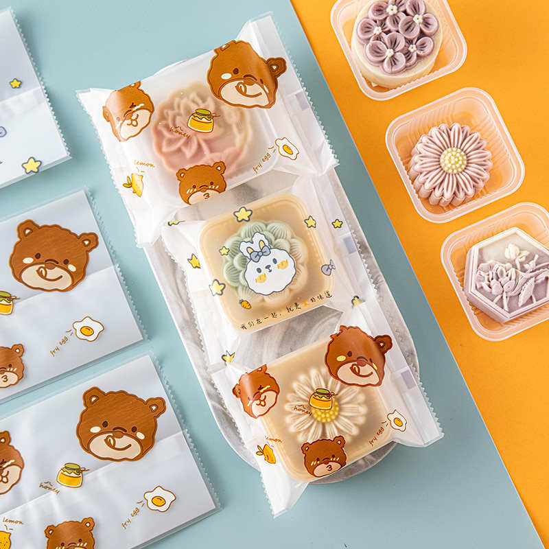 月饼包装袋机封自封单独带皮75g50冰托子盒新款克2024卡通打中秋