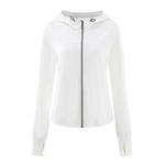 柔软透气修身连帽护手背防晒衣夏女防蚊紫外线30+凉感速干短外套