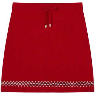 TeenieWeenie小熊女装半身裙25冬季新款柔软舒适抽绳复古毛织半裙