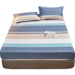 老粗布床笠单件纯棉全棉宿舍床罩防尘罩床垫保护罩全包床单三件套