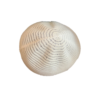 韩版镂空针织绿色贝雷帽女夏季文艺百搭透气大头围显脸小画家帽子