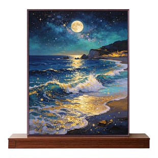 新款钻石画星空海浪月夜高级感手工5d满钻DIY贴钻画客厅装饰