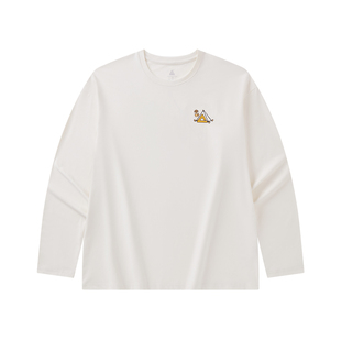 匹克宽松长袖T恤女春季新款运动速干防晒休闲套头衫上衣打底衫男