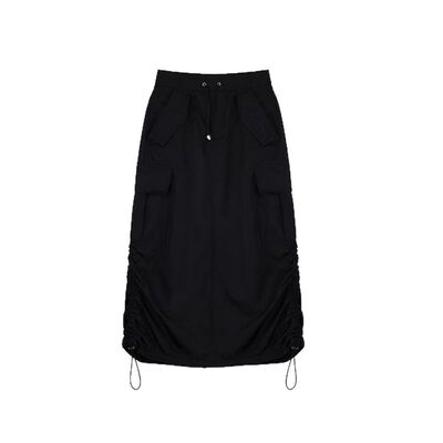 速干褶皱抽绳工装裙式穿搭