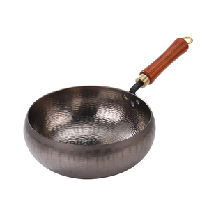 章丘大肚锅钛锅纯钛炒锅无涂层锅加深宝宝辅食锅炒菜锅家用不粘锅