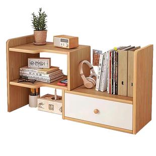 实木书架桌面置物架卧室办公室桌上小型多层架子客厅书桌收纳书柜