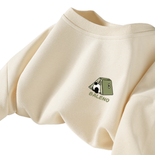 班尼路卫衣男熊猫印花男士秋款圆领男生2024新款上衣男款大码潮LF