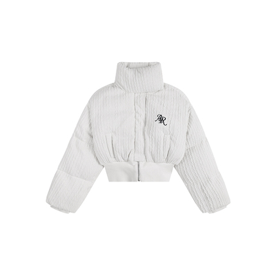 肌理针织高领收腰羽绒服女款外套