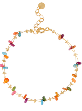 S925银多彩天然石轻奢低糖色手链