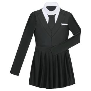 张天爱同款游泳衣女2026新款夏连体长袖遮肚保守显瘦防晒温泉泳装