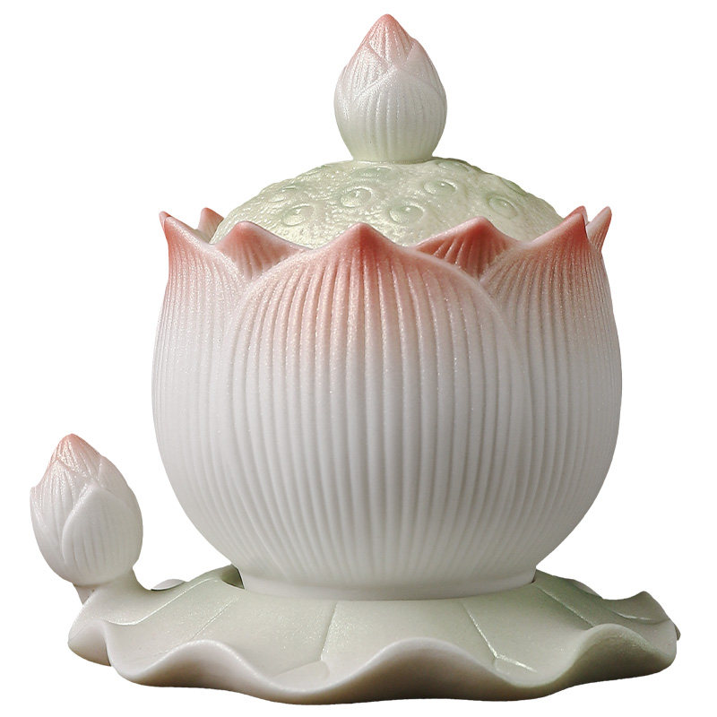【新品首发】珠光彩陶瓷莲花水杯