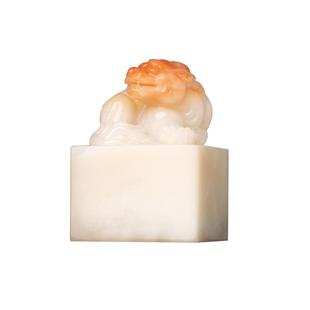 善琏湖笔 孤品印章 寿山石老挝石古兽钮石料篆刻磨盘随形方石刻定制精品硬笔章石闲章书画书法文房四宝礼物