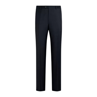 26夏季新品SUITSUPPLY藏青色热带羊毛直筒裤腿西裤