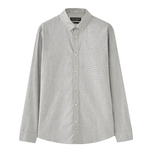 Marc O'Polo/MOP春秋季新款气质纯棉千鸟格纹宽松休闲长袖衬衫男