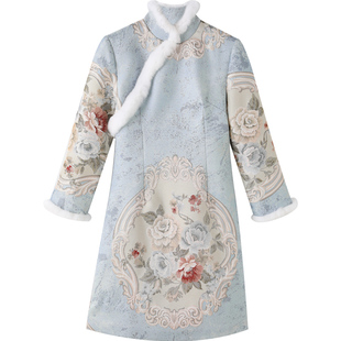 唐装中国风中装女装2026马年棉服加厚加绒花棉袄新中式改良旗袍