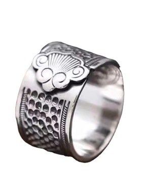 复古祥云戒指男潮流泰银开口指环