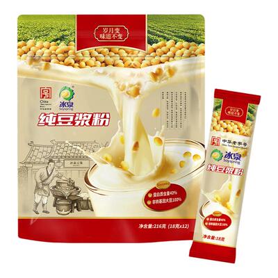 冰泉纯豆浆粉216g+18g即食速食冲泡营养早餐高蛋白