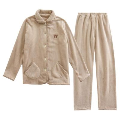 法兰绒睡衣家居服加厚情侣套装
