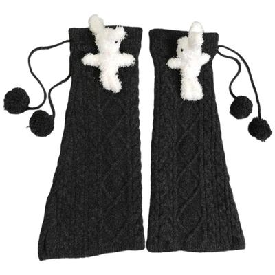 羊毛针织腿套配雪地靴袜套不掉筒