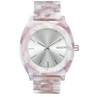 正品nixon尼克松手表A327718羊脂玉粉玳瑁色小金表男女情侣表A327