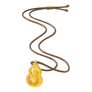 潮宏基臻金弘足金项链古法黄金坠链套链貔貅钱币葫芦福禄礼物计价