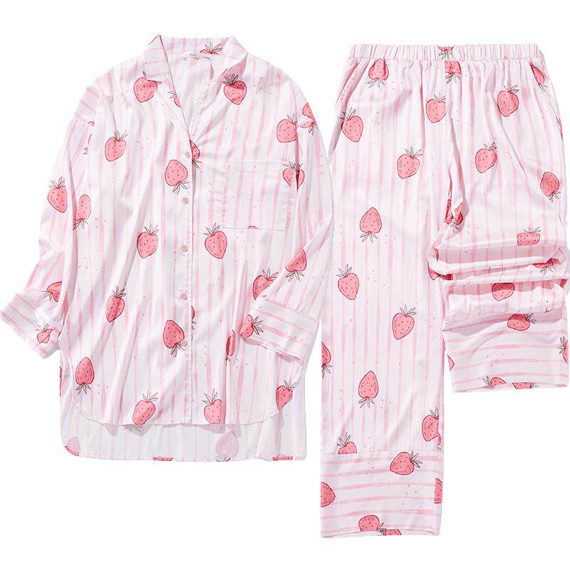 Gukoo/果壳睡衣春夏HelloKitty联名睡裙新款纯棉女士可外穿套装B