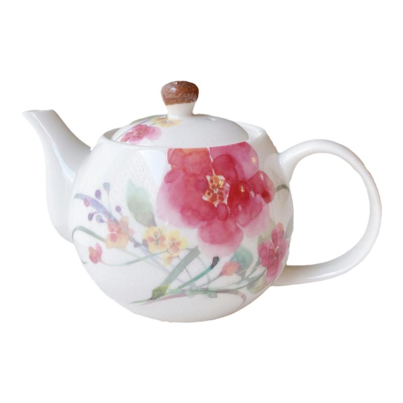 包邮现货日本进口美浓烧和蓝花语繁花樱陶瓷茶壶茶杯汤吞杯子