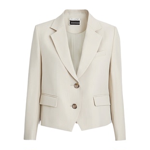 GOOD YOUNG米白色西装套装女2025春秋高级感小个子职业装西装外套