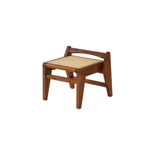 寅榫藤编实木榫卯小凳子玄关换鞋凳沙发凳茶几边凳矮凳透气侘寂夏