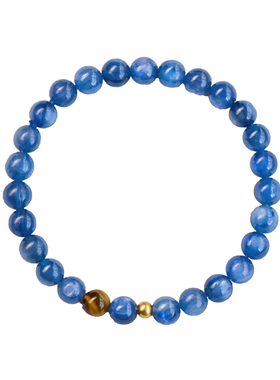 收藏级天然猫眼蓝晶石手串