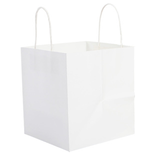 原色纸袋外卖打包袋方款牛皮纸袋宽底烘焙纸袋印刷定制手提袋奶茶